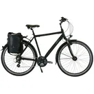 HAWK Trekking Premium Fahrrad, inkl. Tasche – Black Herren 28 Zoll – Rahmenhöhe 52 cm - Fahrrad mit Microshift 24 Gang Kettenschaltung & Beleuchtung I Allrounder I Schwarz
