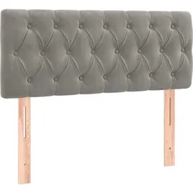 vidaXL Boxspringbett mit Matratze & LED Hellgrau 90x200 cm Samt