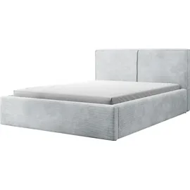 Selsey Doppelbett Farese - Bett mit Polsterrahmen, Cordbezug 140 cm, hellgrau - Hellgrau