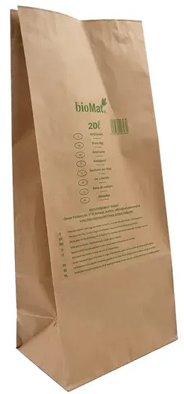 Bio Papierbeutel Natura Biomat kompostierbar 15-20 L biologisch abbaubar und kompostierbar, 2-lagig nassfest