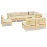 vidaXL Garten-Lounge-Set 8-tlg. creme Kiefer