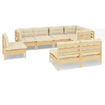 vidaXL Garten-Lounge-Set 8-tlg. creme Kiefer