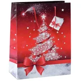 Sigel Geschenktüte Sparkling Tree 17 x 23 cm 5 St. Rot/Silber