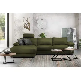 KAWOLA Sofa LOLA Ecksofa XL moosgrün mit motorischer Relaxfunktion versch. Bezüge