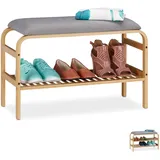 Relaxdays Schuhbank 30 x 46 x 69 cm natur / bronze
