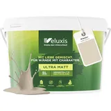 Veluxis Wandfarbe Beige Creme Grau Matt Innenfarbe – Deckkraft Klasse 1, VOC-frei, Ohne Grundierung, Tropfarm – Wohnzimmer & Schlafzimmer – 5L (Sweet Sesame)