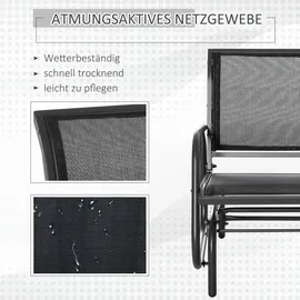 Outsunny Schaukelstuhl Garten Gartenstuhl mit Gleitsystem Schwarz