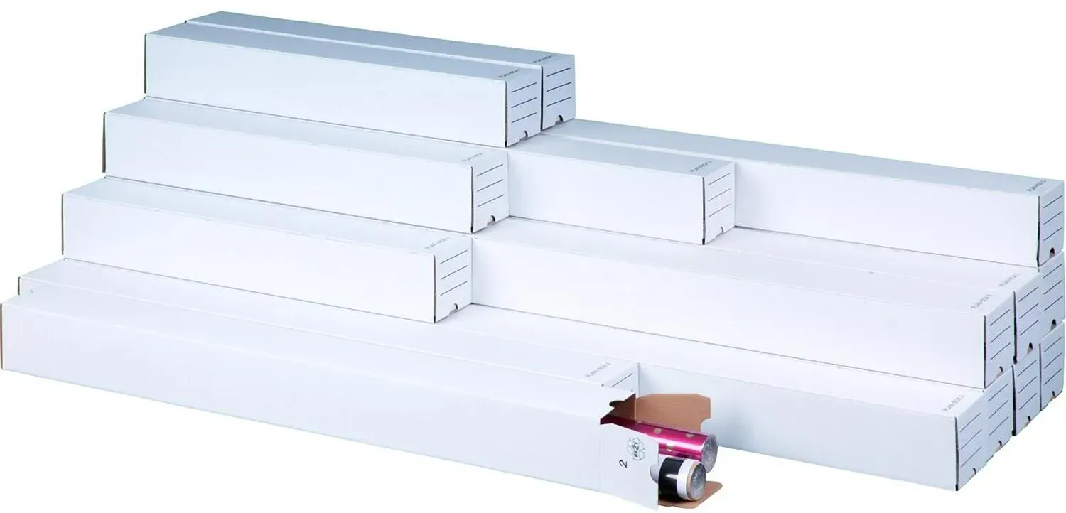 Versandhülsen 1100x75x75mm PLANBOX weiß quadratisch mit Steckverschluss