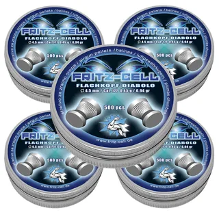 2500 Flachkopf Diabolos 4,5mm Fritz-Cell für Luftgewehr Luftpistole