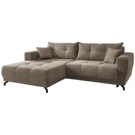 MID.YOU Eckcouch Cord 4-Sitzer Graubraun