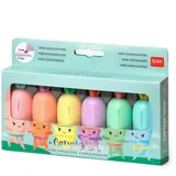 Legami Mini-Textmarker 6 St. Karotte Pastellfarben