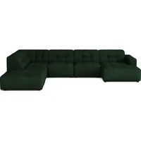 Emoebel24 Ecksofa U-form links 364x262x70 cm modular Sofa Bergi Grün - Grün