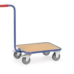 Transportwagen KF 2 1161, Holzboden, Tragkraft 250kg - buche/blau