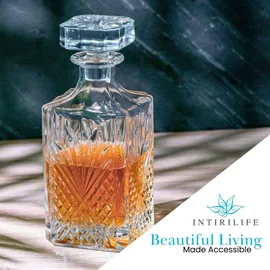 Intirilife Whiskey Karaffe - Füllmenge 800 ml - Decanter für Rum, Vodka, Scotch und vieles mehr