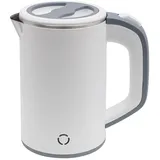 KEESUNG Mini Wasserkocher, 0,8L Reisewasserkocher Klein 600W Tragbarer Wasserkocher Edelstahl Wasserkocher Reise Wasserkocher für Reise Camping Wohnwagen (Weiß)