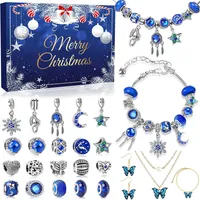 iZoeL Adventskalender Schmuck Blau 2025 Mädchen Teenager Frauen Schmuckkalender Adventskalenderschmuck Weihnachtskalender 24 tolle Damen-Schmuck wie Halskette Ringe Ohrringe Armband DIY
