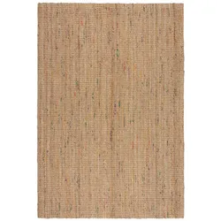 Teppich FLAIR RUGS "Jute Boucle", bunt, B:200cm H:7mm L:290cm, Jute, Teppiche, aus 100% Jute, mit Fransen, aus Naturfasern