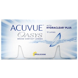 Acuvue OASYS 2-Wochen-Kontaktlinsen für Tag und Nacht mit -4 dpt und BC 8.8 – UV Schutz, Austrocknungsschutz und extrem Komfortables Tragegefühl – 12 Linsen