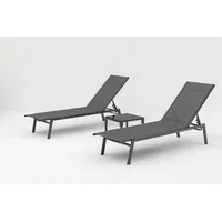 Gardissimo Madrid Doppelliege Sonnenliege 200 x 120 x 30 cm Grau