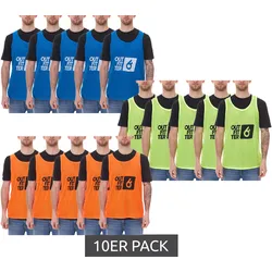 10er Pack Outfitter OCEAN FABRICS TAHI nachhaltiges Trainings-Leibchen Mannschaftssport OUT-U-3038-OTW Neon-Gelb, Neon-Orange oder Blau - 