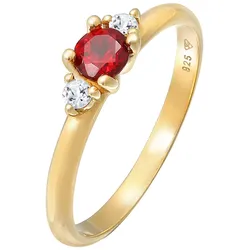 Elli PREMIUM Granat Topas Klassik Rund Elegant 925 Silber Ringe   Damen 