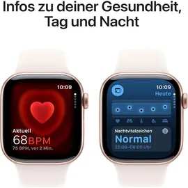 Apple Watch Series 10 GPS 42 mm Aluminiumgehäuse roségold Sportarmband blassrosa S/M