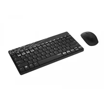 Rapoo 8000M kabelloses Tastatur-Maus Set Wireless Deskset 1300 DPI Sensor 12 Monate Batterielaufzeit kompakt DE-Layout QWERTZ PC & Mac - schwarz/grau