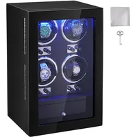 Vevor Uhrenbeweger für 4 Automatikuhren mit LED-Beleuchtung 150–207 mm Schwarz