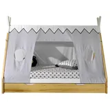 58 aufm Kessel ZELTBETT Karyn 7 206x158x98 aus Kiefer Massivholz in Weiß/natur | Gr.: onesize
