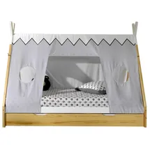 58 aufm Kessel ZELTBETT Karyn 7 206x158x98 aus Kiefer Massivholz in Weiß/natur | Gr.: onesize
