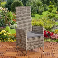 Mucola - 4er Verstellbarer Garten Relaxsessel Polyrattan Gartenmöbel Balkon Sitzmöbel