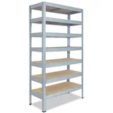 shelfplaza Schwerlastregal Stahl 200x70x40 cm Silber 7 Böden