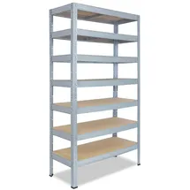 shelfplaza Schwerlastregal Stahl 200x70x40 cm Silber 7 Böden