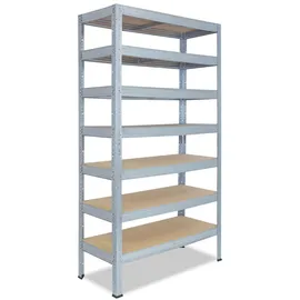 shelfplaza Schwerlastregal Stahl 200x70x40 cm Silber 7 Böden