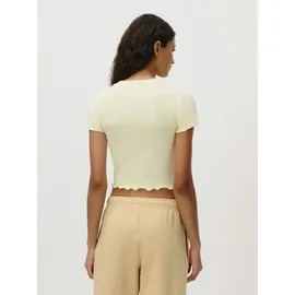LeGer By Lena Gercke LeGer T-Shirt Teresa, LeGer by Lena Gercke mit Rippstruktur, kurze Form, slim fit gelb XXL (44)