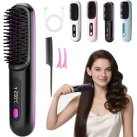 2025 Mini-heizkamm, Geeignet Für Kurzes Haar, Kabelloser Haarglätter, 3 Temperaturstufen, Led-anzeige, Usb-aufladung, Zum Haarstyling.