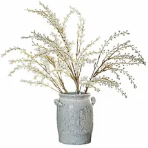 Loberon Deko-Zweige 3er Set Palmyra, handgefertigt, naturgetreue Weidenkätzchen-Optik, Kunstblume, Dekoration, Kunststoff, Eisendraht, weiß/braun