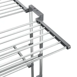 vidaXL Wäscheständer 2 Etagen mit Rollen 0,6 m silber
