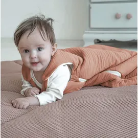 Julius Zöllner Babyschlafsack gefüttert Musselin 2,5 TOG Gr. 62/68 | 100% Baumwollmusselin | Oeko-TEX Standard 100 | Dune