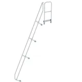 MUNK zweiter Handlauf Aluminium-Treppe mit Plattform 60° 14 Stufen