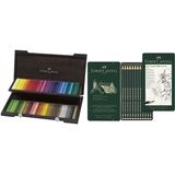 Faber-Castell 110013 - Buntstifte Polychromos, im 120er Holzkoffer & 119065 - Bleistift Castell 9000, 12er Art Set