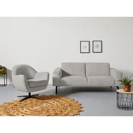 Andas Drehsessel »Stavre, Loungesessel mit Drehfunktion« in moderner Optik, mit elegantem Drehfuß silberfarben