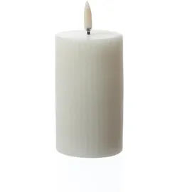 uYuni LED Kerze Thea Uyuni mit Rillen Timer bis 400Std. D: 5,8cm H:10,1cm gerillt weiß
