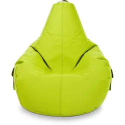 Green Bean© 2er Set Sitzsack + Hocker "Cozy+Cube" - fertig befüllt - Bean Bag Bodenkissen Lounge Sitzhocker Gamingstuhl Pouf - Hellgrün