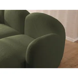 s-style möbel Wohnlandschaft Nuvola mit abgerundetem Design Grün Bouclé-Stoff
