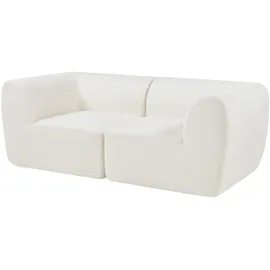 [en.casa] Modular Sofa, 2-Sitzer Hurvas Bouclé Cremeweiß