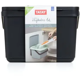 PLASTICOS TATAY Biomülleimer Küche 6 l Schwarz