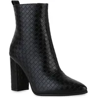 VAN HILL Klassische Stiefeletten in Schwarz Muster - Schwarz