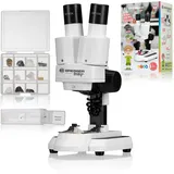 Bresser Junior Stereo 3D Mikroskop ICD-Pro mit 20x und 50x Vergrößerung für Kinder und Erwachsene für die Beobachtung von Steinen, Münzen, Insekten und vielem mehr, 20x / 50x