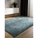 benuta basic Waschbarer Hochflor Shaggyteppich Soho Blau 120x170 cm - Hochflor Teppich für Wohnzimmer